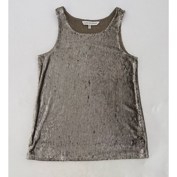Cupcakes and Cashmere Women’s Sleeveless‎ All Over Sequin Scoop Neck Top Sz XS - Picture 3 of 8